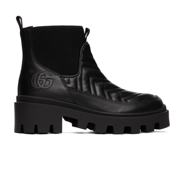 Gucci Shoes - GUCCI Black Matelassé Chelsea Boots